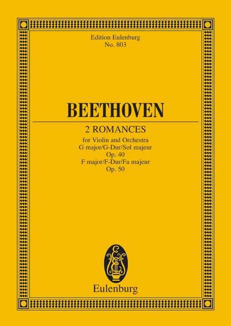 2 Romances G major and F major op. 40 / op. 50, for violin and orchestra, Study score