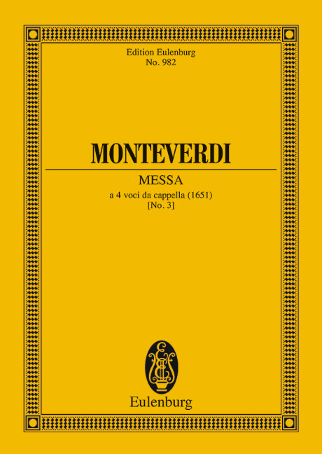 Messa Nr. III in g M xvi, 1, for mixed choir (SAAT or SATBar) a cappella or with basso continuo, Study score
