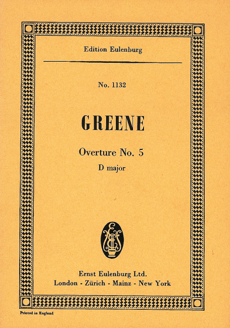 Overture No. 5 D major, for orchestra, Study score