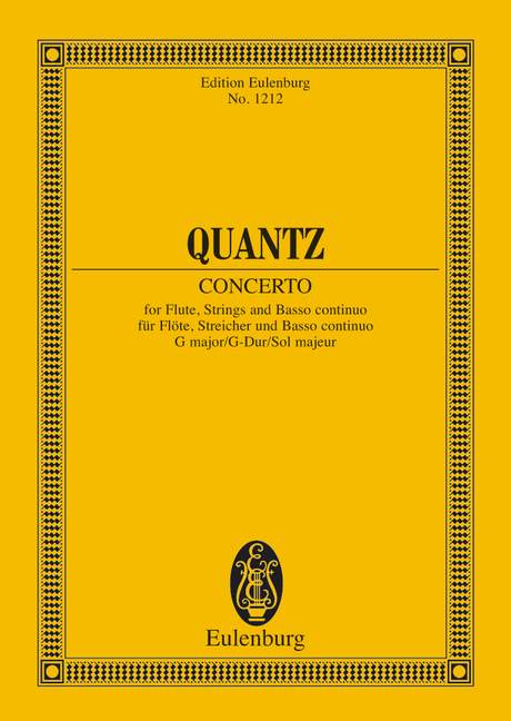 Concerto G major, for flute, strings and basso continuo, Study score