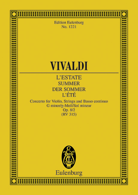 The Four Seasons op. 8/2 RV 315 / PV 336, Summer G Minor, for violin, strings and basso continuo, Study score