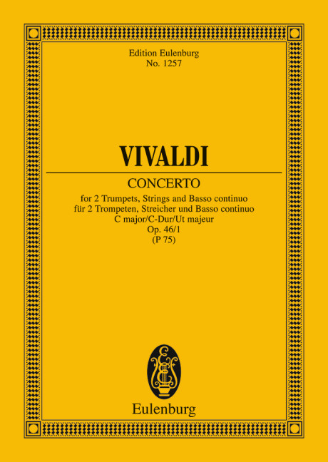 Concerto C major op. 46/1 RV 537/PV 75, for 2 trumpets, strings and basso continuo, Study score