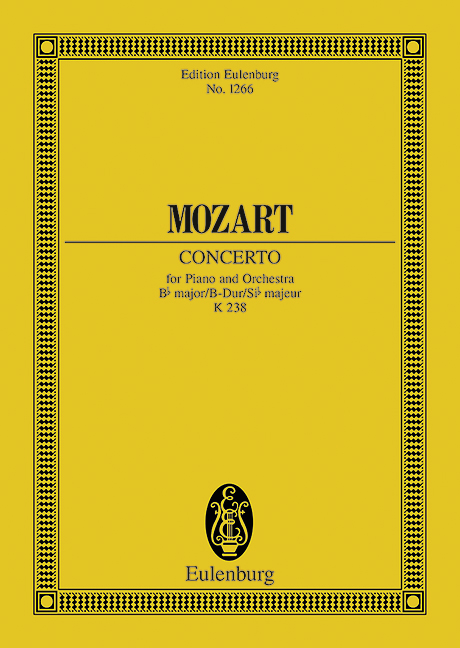 Concerto No. 6 Bb major KV 238, Cadenzas by the Composer, for piano and orchestra, Study score