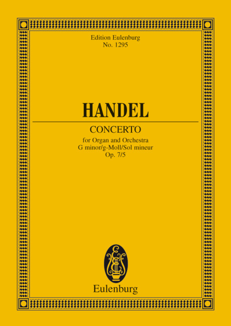 Organ concerto No. 11 G minor op. 7/5 HWV 310, for organ, 2 oboes, bassoon and strings, Study score