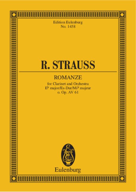 Romanze Eb major o. Op. AV. 61, for clarinet and orchestra, Study score