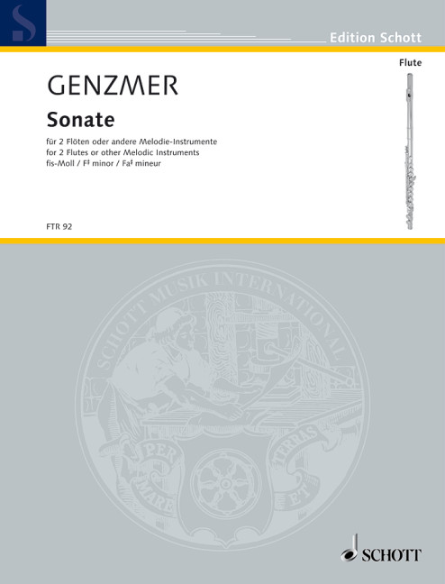 Sonata F# minor GeWV 266, for 2 flutes or other melodic instruments, Performing score