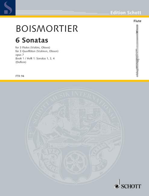 Six Sonatas op. 7, Sonatas 1, 3, 4, for 3 flutes (violins, oboes) or mixed instrumentation, Performing score