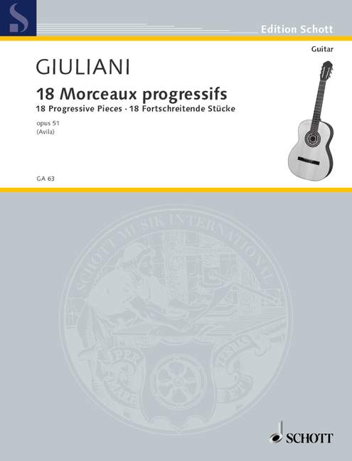 18 progressive Pieces op. 51, for guitar