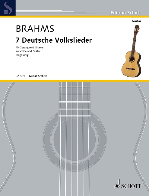 7 Deutsche Volkslieder aus WoO 33, Nach dem originalen Klaviersatz für Gitarre eingerichtet, for high voice (orig.) and guitar