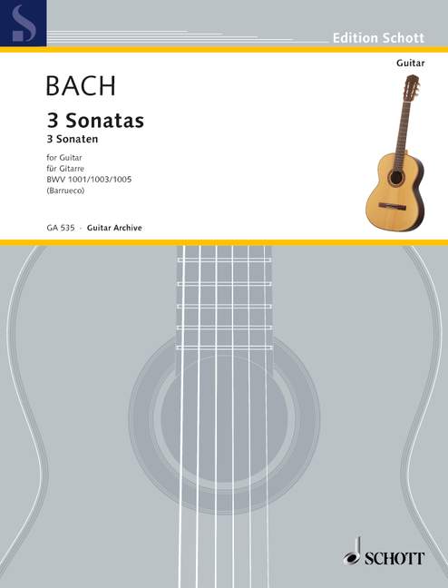 3 Sonatas BWV 1001/1003/1005, Arranged for Guitar from the Sonatas for Solo Violin
