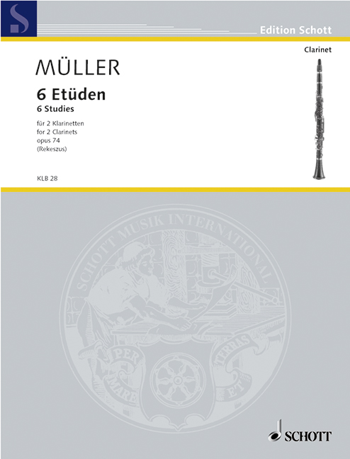 Six Etudes op. 74, for 2 clarinets, Performing score