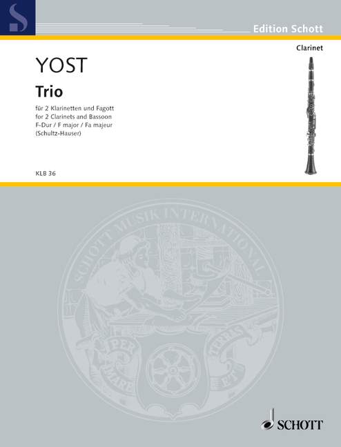 Trio F major, for 2 clarinets (in C or B) and bassoon (+ 2. voice in Eb), Score and parts