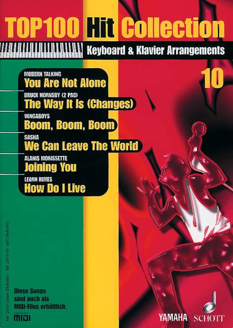 Top 100 Hit Collection Vol. 10, The best of the charts, for piano / keyboard