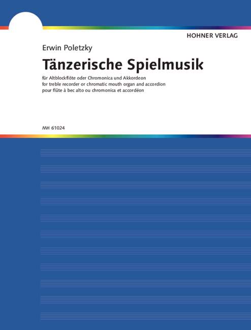 Dancing Melodies, in 3 Suites, for treble recorder or chromatic harmonica and accordion (M II)