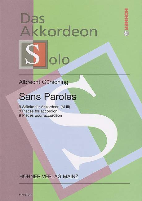 Sans Paroles, Nine pieces, for Free Bass Accordion