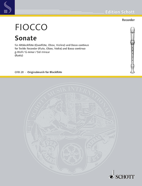 Sonata in G minor, for treble recorder (flute, oboe, violin) and basso continuo