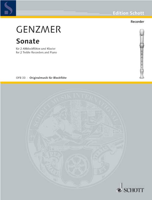 Sonata GeWV 318, for 2 treble recorders and piano