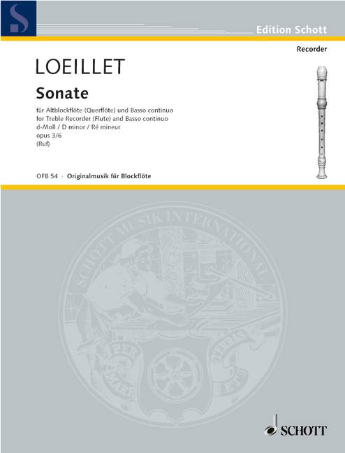 Six Sonatas op. 3, No. 6 D minor, for Violoncello/Viola da gamba ad libitum
