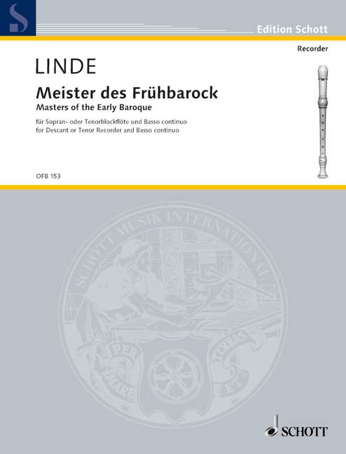 Masters of the Early Baroque, for soprano- or tenor recorder (or other melodic instruments) and basso continuo