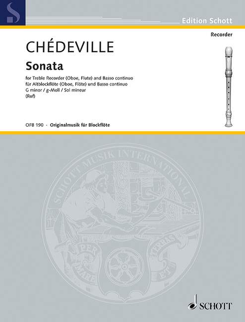 Sonata G minor op. 10/9, for treble recorder (oboe, flute) and basso continuo (piano)