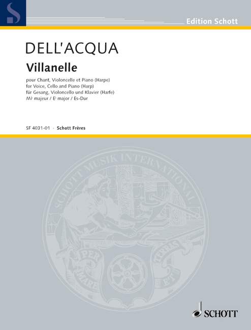 Villanelle, for soprano, piano (harp) and cello