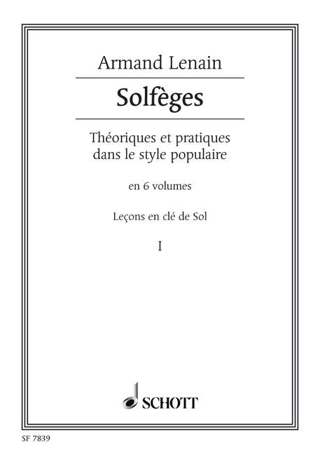 Solfèges Vol. 1, Théorique et pratique dans le style populaire, for voice and piano