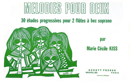 Mélodies pour deux, 30 progressive Studies, for 2 descant recorders, Performing score