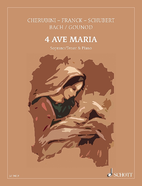 4 famous Ave Maria, for voice (S/T) and piano