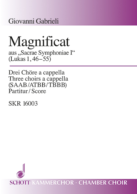 Sacrae Symphoniae I, Magnificat (Lukas 1, 46-55), for mixed choir (SAAB/ATBB/TBBB), Choral score