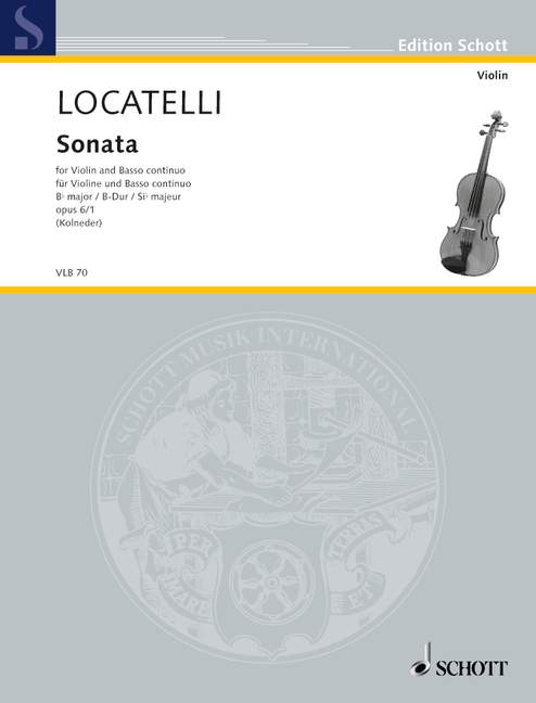Sonata in Bb Major op. 6/1, for violin and basso continuo