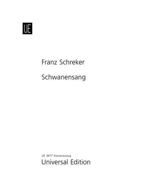 Schwanensang op. 11, for double satb choir and orchestra, Piano reduction
