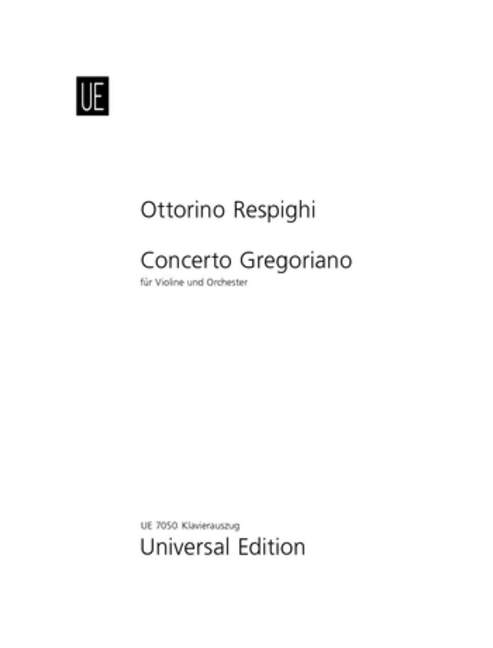 Concerto Gregoriano, for violin and piano, Piano reduction