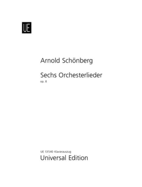 6 Orchestral Songs op. 8, for voice and piano, Piano reduction