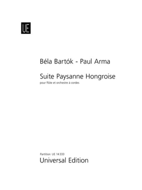 Suite Paysanne Hongroise, for flute and string orchestra, Score