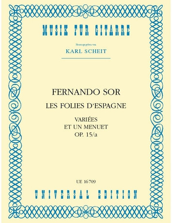 Les Folies d'Espagne op. 15/a, for guitar, Score