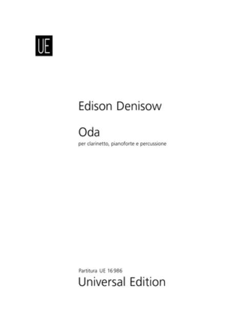 Oda, for clarinet, piano and percussion, Score and parts