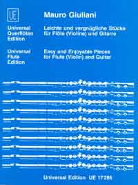 Easy and enjoyable pieces op. 74, for flute (violin) and guitar, Score