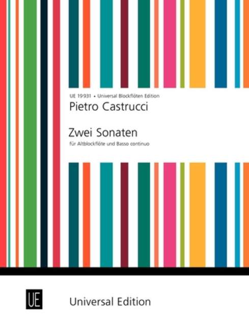 2 Sonatas op. 1/5-6, for treble recorder and basso continuo, Score