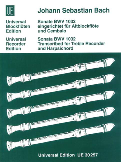 Sonata BWV 1032, for treble recorder and cembalo, Score