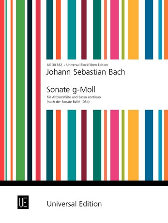 Sonata BWV 1034, After Sonata BWV 1034, for treble recorder and basso continuo, Score
