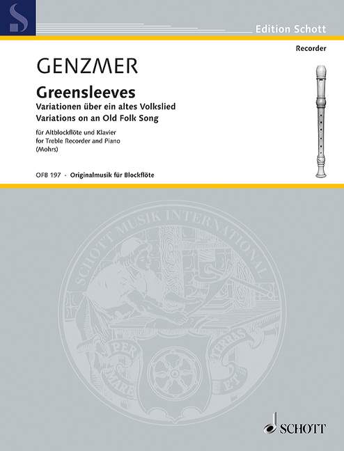 Greensleeves GeWV 261, Variations on an Old Folk Song, for treble recorder and piano