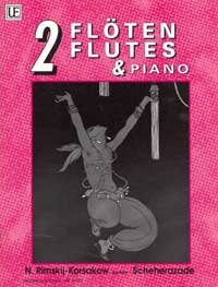Scheherazade, Themes from the Symphonic Suite after A Thousand and One Night, for 2 flutes and piano, Score and parts
