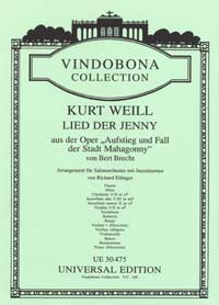 Song for Jenny, from the opera Rise and Fall of the City of Mahagonny, for salon orchestra, Set of parts