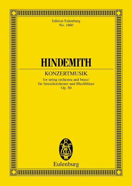Concert music op. 50, for string orchestra and brass instruments, Study score