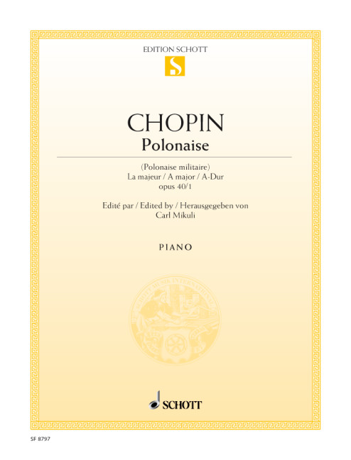 Polonaise op. 40/1, Polonaise militaire A major, for piano
