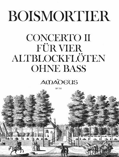 Concerto II op.15/2, for 4 treble recorders without bass, Score and parts