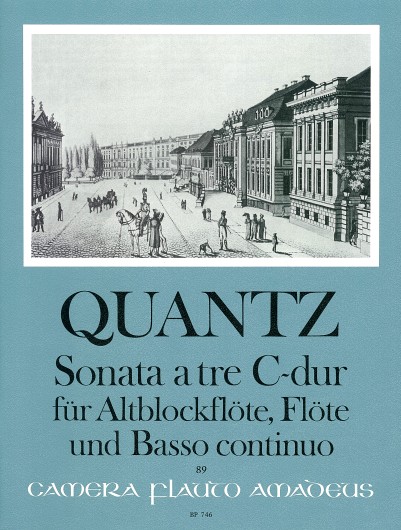 Sonata a tre C major QV 2:Anh. 3, for treble recorder, flute (violin) and basso continuo, Score and parts