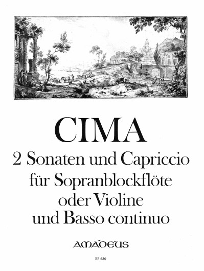 2 Sonatas & Capriccio, for descant recorder (violin) and basso continuo, Score and parts