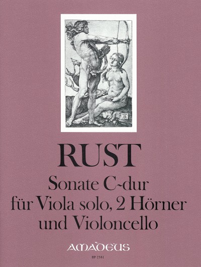 Sonate C major, for viola, 2 horns and cello, Score and parts