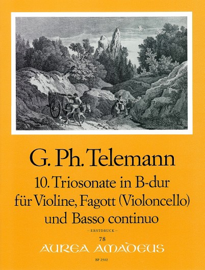 10. Trio sonata Bb major TWV 42:B5, for violin, bassoon (cello) and basso continuo, Score and parts